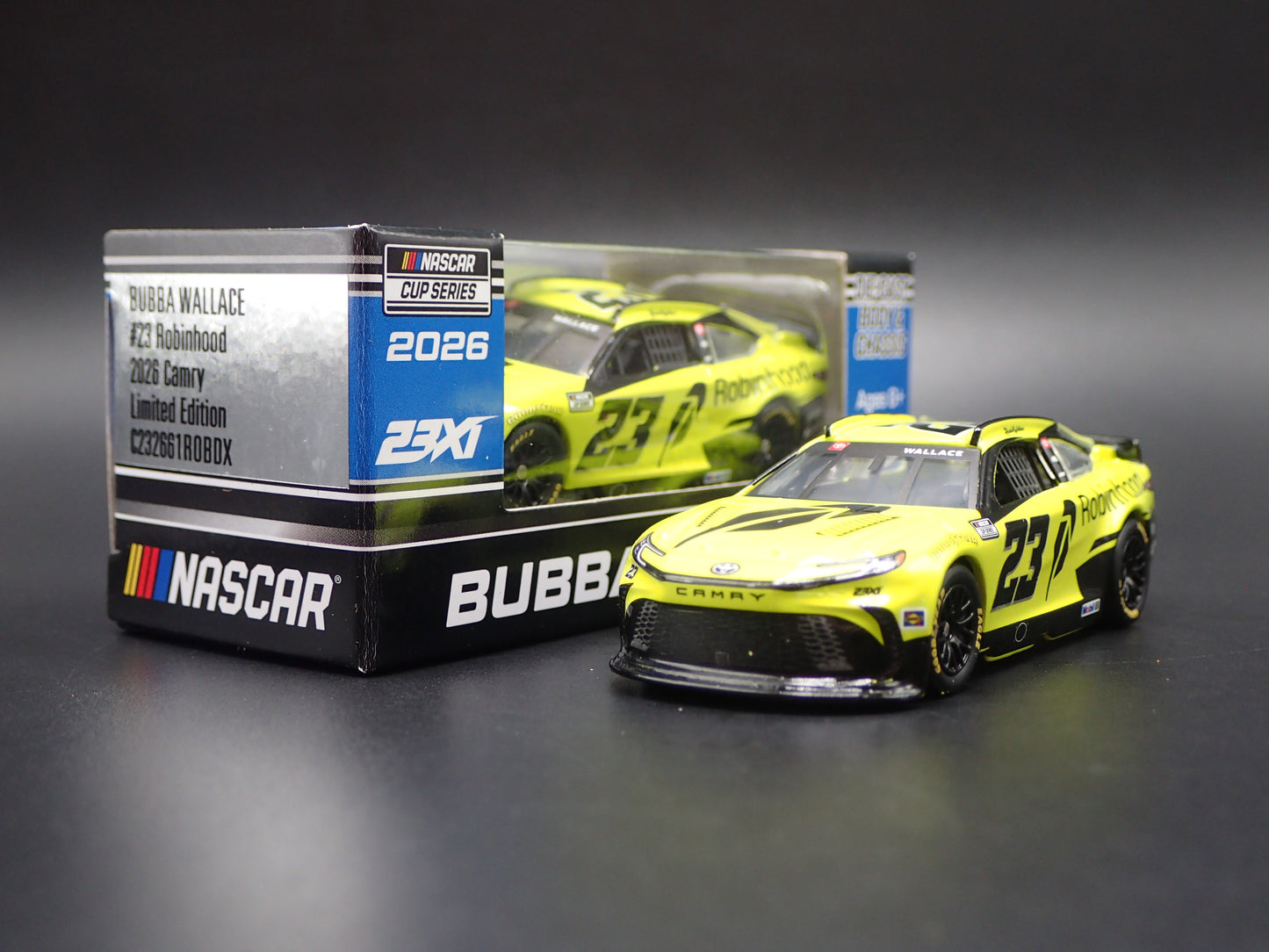 2026 TOYOTA CAMRY 23 BUBBA WALLACE ROBINHOOD NASCAR 1:64 SCALE DIECAST MODEL CAR