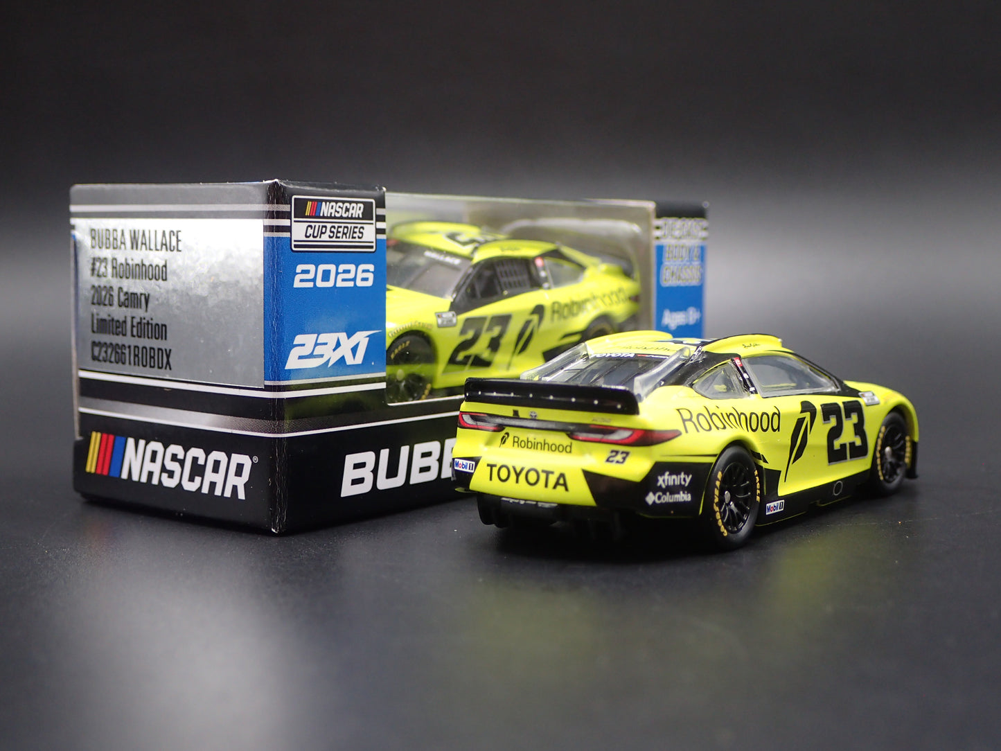2026 TOYOTA CAMRY 23 BUBBA WALLACE ROBINHOOD NASCAR 1:64 SCALE DIECAST MODEL CAR