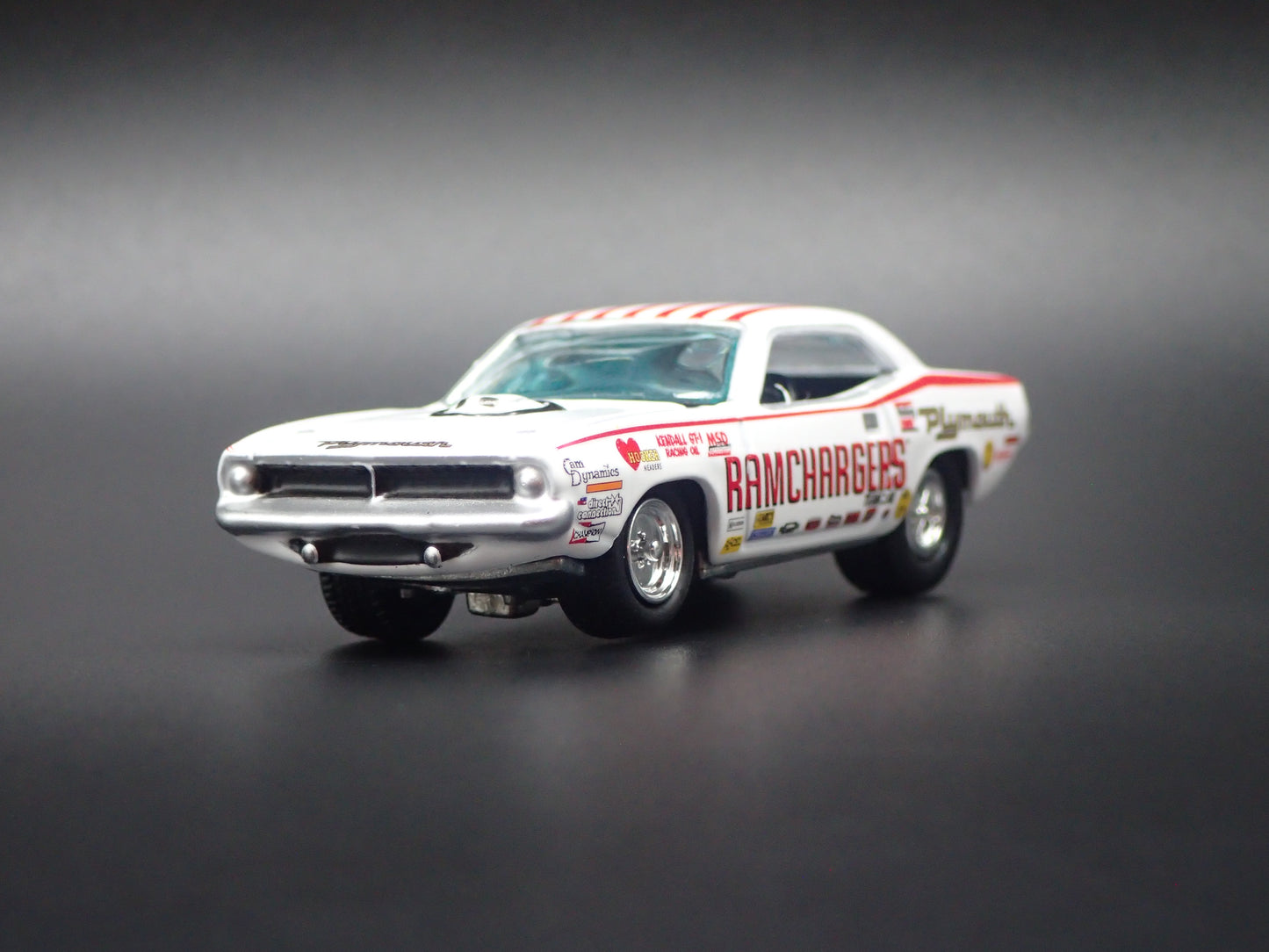 1970 70 PLYMOUTH HEMI CUDA SUPER STOCK RAMCHARGERS NHRA 1:64 SCALE DIECAST CAR