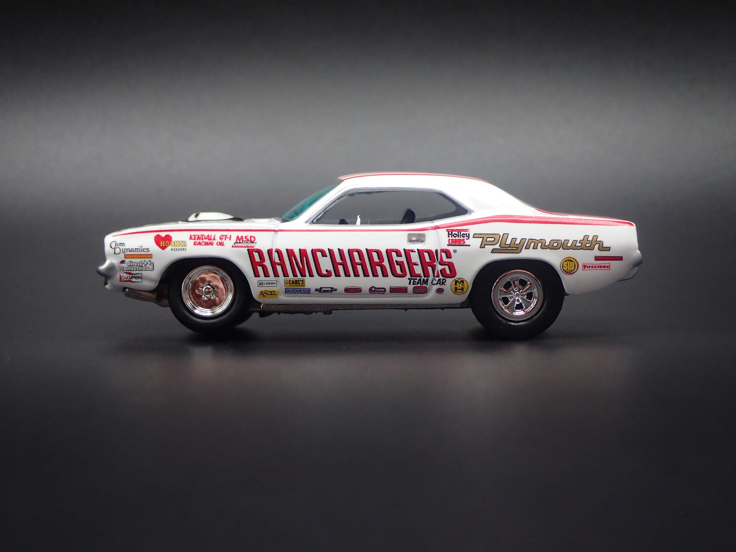 1970 70 PLYMOUTH HEMI CUDA SUPER STOCK RAMCHARGERS NHRA 1:64 SCALE DIECAST CAR