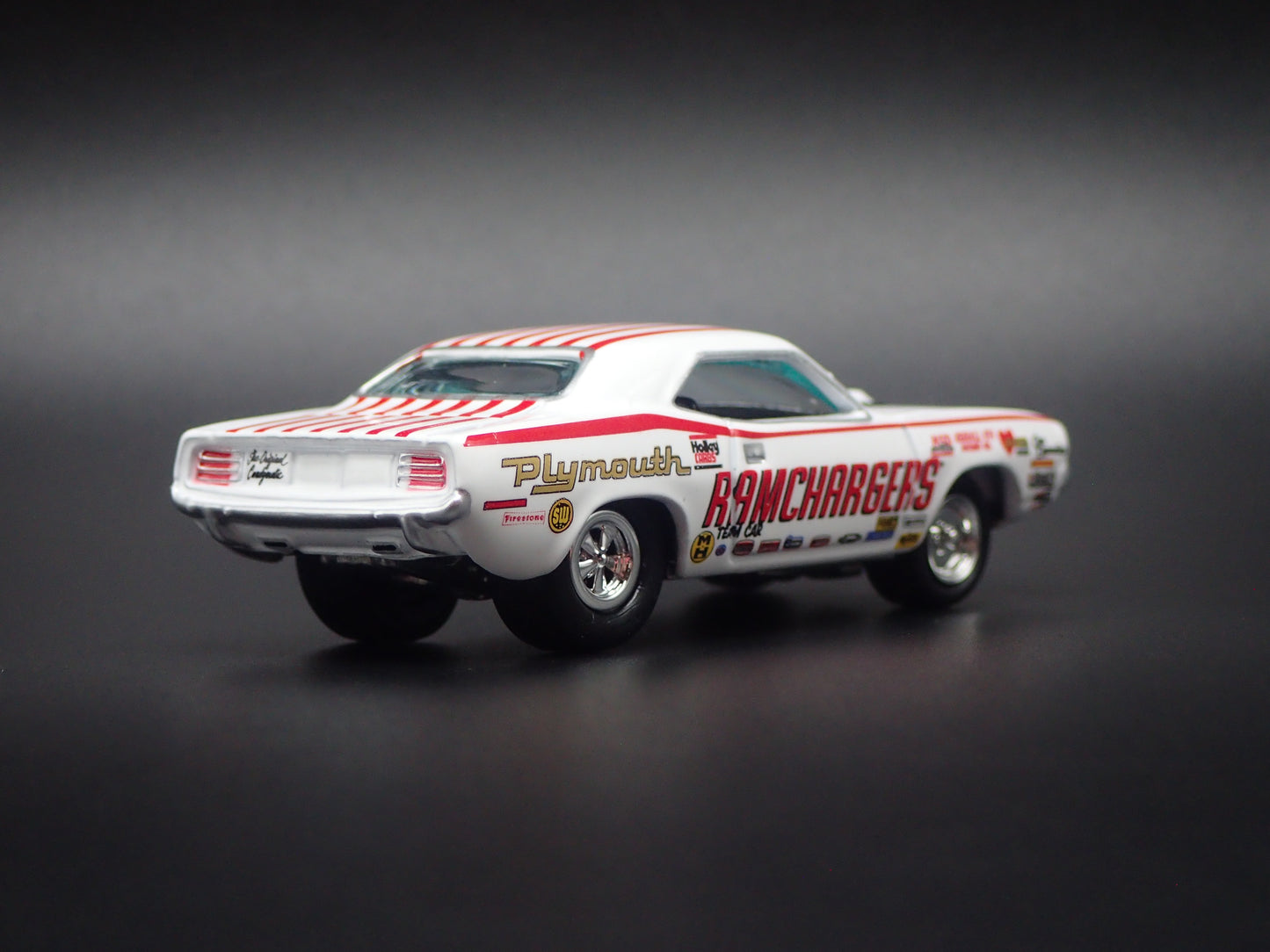 1970 70 PLYMOUTH HEMI CUDA SUPER STOCK RAMCHARGERS NHRA 1:64 SCALE DIECAST CAR
