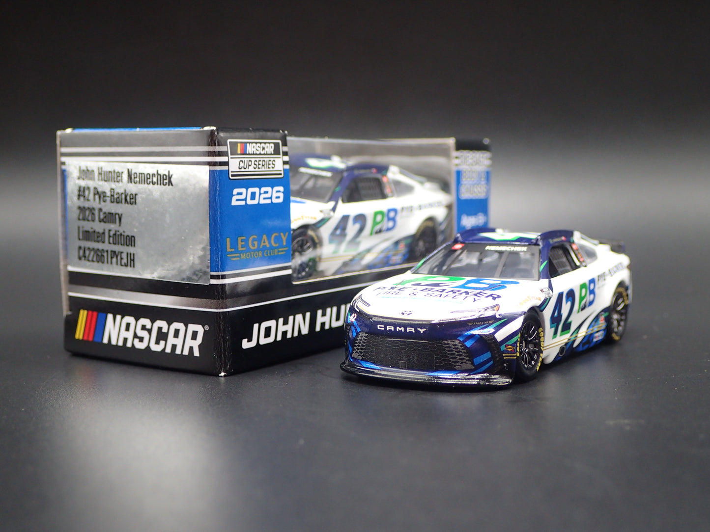 2026 26 TOYOTA CAMRY 42 JOHN HUNTER NEMECHEK PYE BARKER NASCAR 1:64 DIECAST CAR