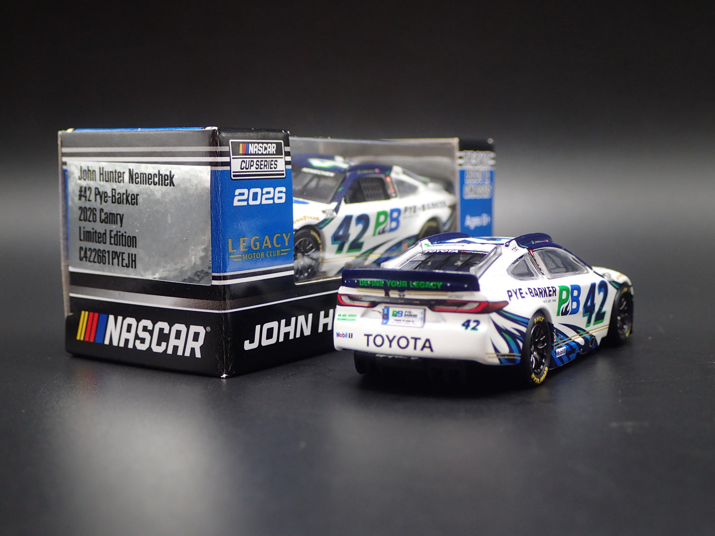 2026 26 TOYOTA CAMRY 42 JOHN HUNTER NEMECHEK PYE BARKER NASCAR 1:64 DIECAST CAR