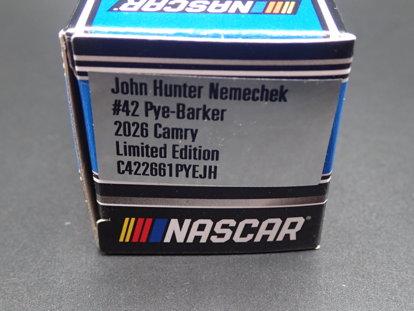 2026 26 TOYOTA CAMRY 42 JOHN HUNTER NEMECHEK PYE BARKER NASCAR 1:64 DIECAST CAR