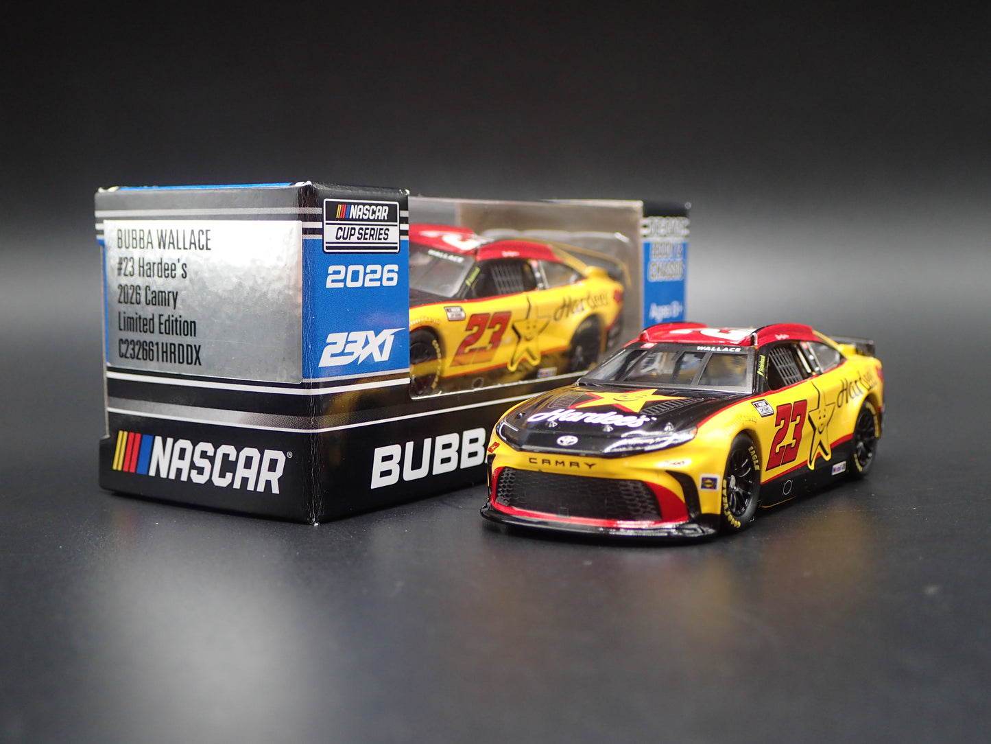2026 TOYOTA CAMRY 23 BUBBA WALLACE HARDEES NASCAR 1:64 SCALE DIECAST MODEL CAR