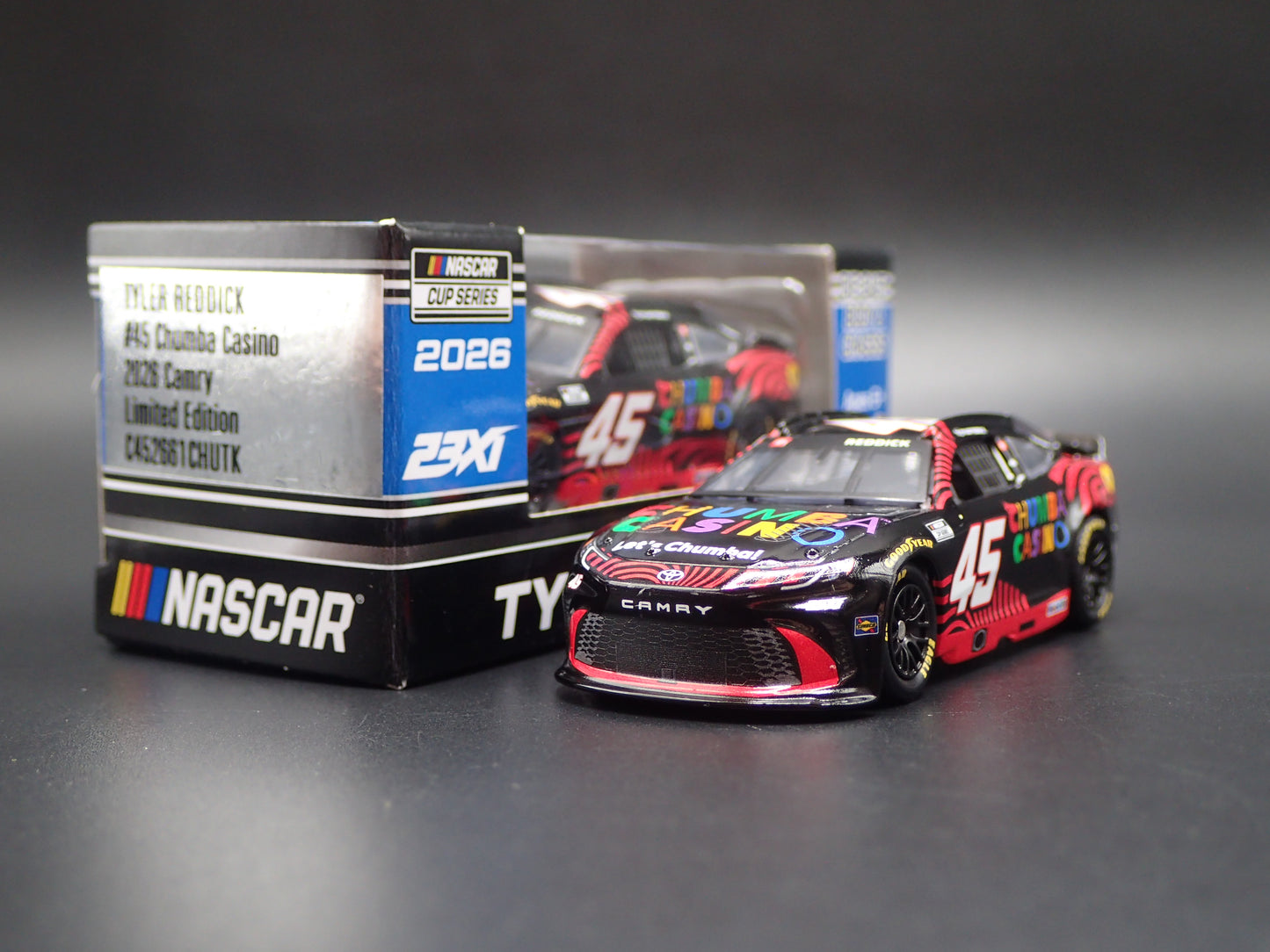 2026 26 TOYOTA CAMRY 45 TYLER REDDICK CHUMBA CASINO NASCAR 1:64 SCALE DIECAST CAR
