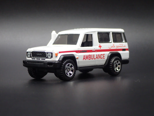1985-2026 TOYOTA LAND CRUISER 70 SERIES AMBULANCE 1/64 SCALE DIECAST MODEL CAR