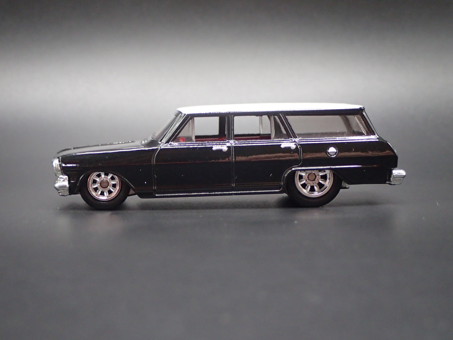 1964 CHEVY CHEVROLET NOVA II STATION WAGON BLACK 1:64 SCALE DIECAST MODEL CAR