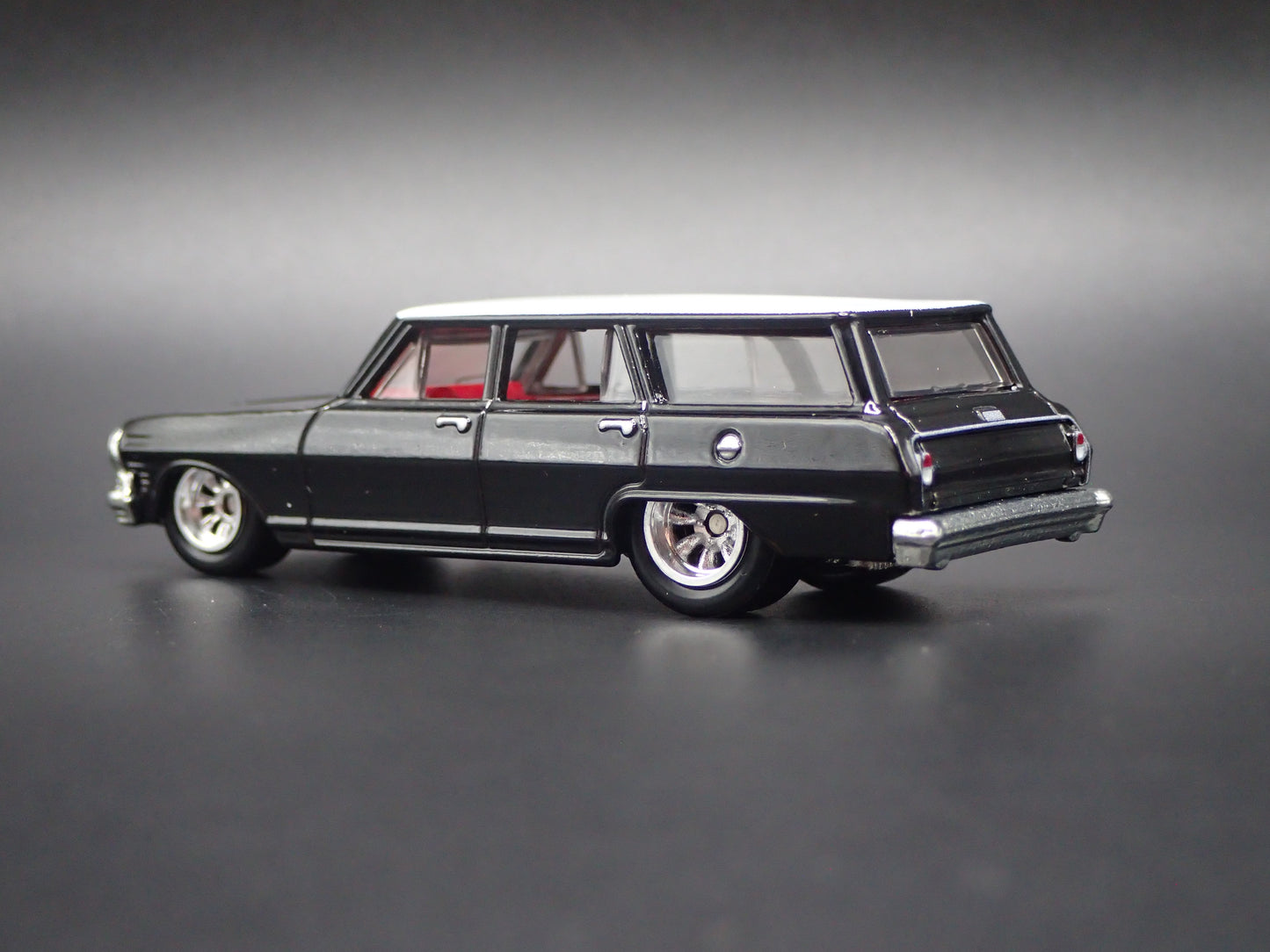 1964 CHEVY CHEVROLET NOVA II STATION WAGON BLACK 1:64 SCALE DIECAST MODEL CAR