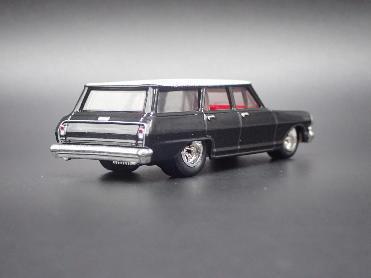 1964 CHEVY CHEVROLET NOVA II STATION WAGON BLACK 1:64 SCALE DIECAST MODEL CAR