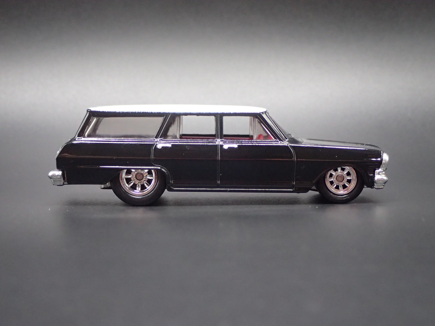 1964 CHEVY CHEVROLET NOVA II STATION WAGON BLACK 1:64 SCALE DIECAST MODEL CAR