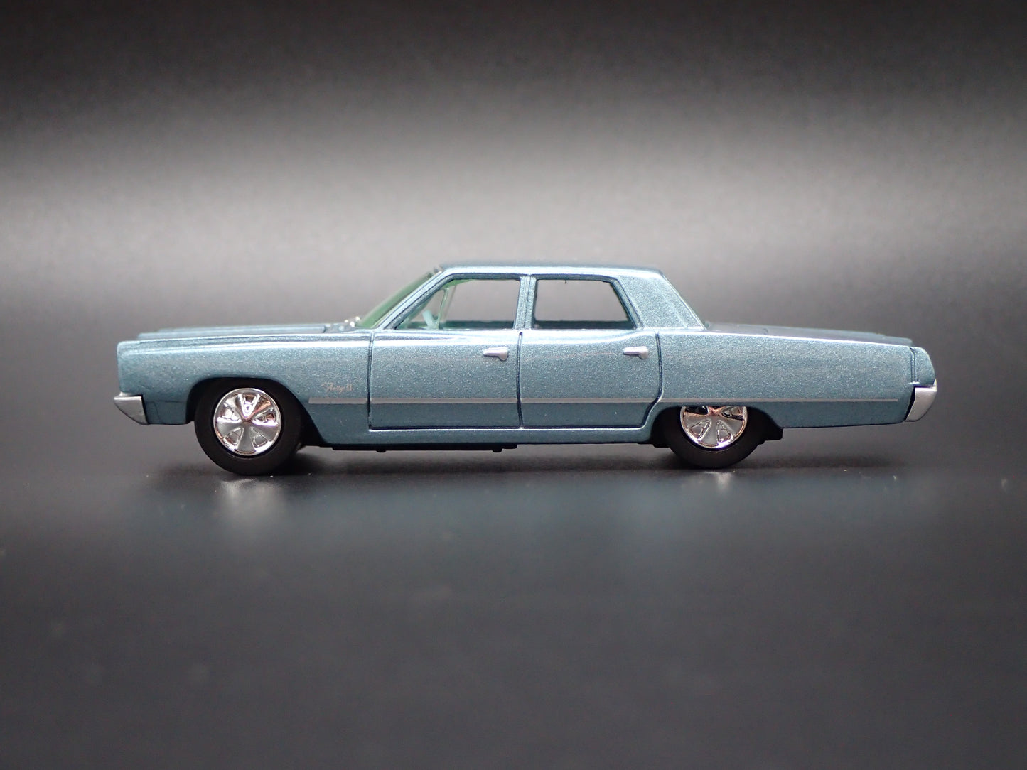 1967 67 PLYMOUTH FURY 4 FOUR DOOR BLUE 1/64 SCALE DIORAMA DIECAST MODEL CAR
