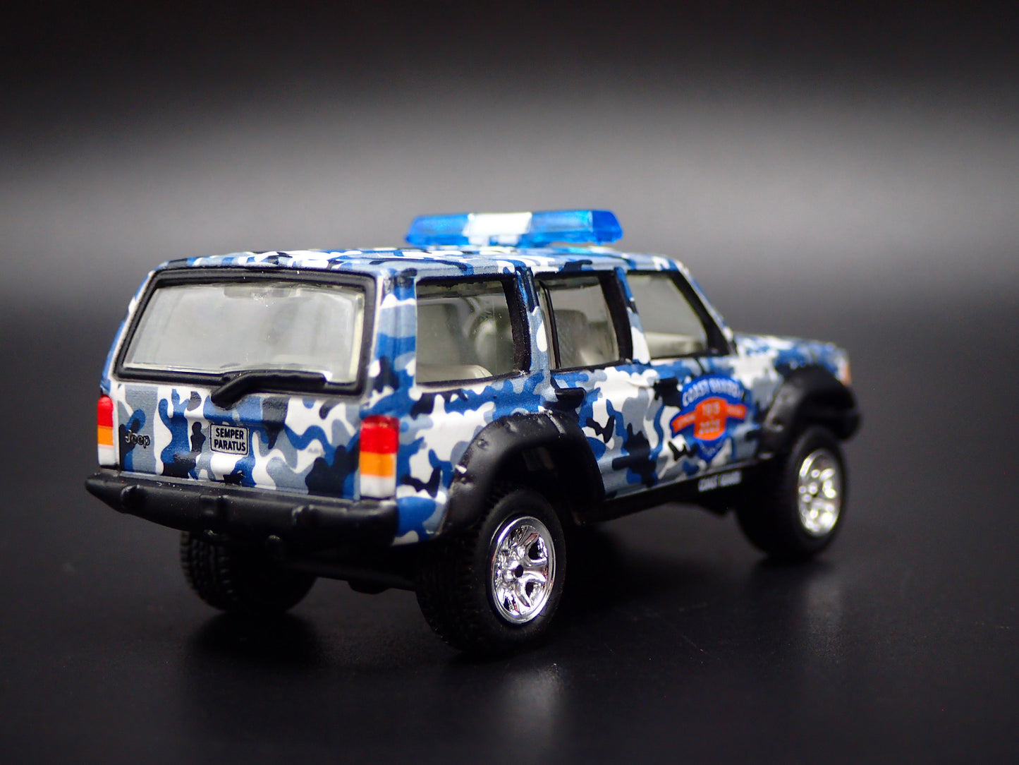 1984-2001 JEEP CHEROKEE XJ COAST GUARD 110 YEARS CAMO 1:64 SCALE DIECAST CAR