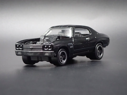 1970 70 CHEVY CHEVROLET CHEVELLE SS BLACK 1:64 SCALE DIORAMA DIECAST MODEL CAR