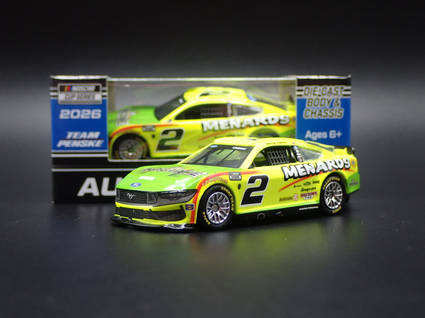 2026 26 FORD MUSTANG #2 AUSTIN CINDRIC MENARDS NASCAR 1:64 SCALE DIECAST CAR