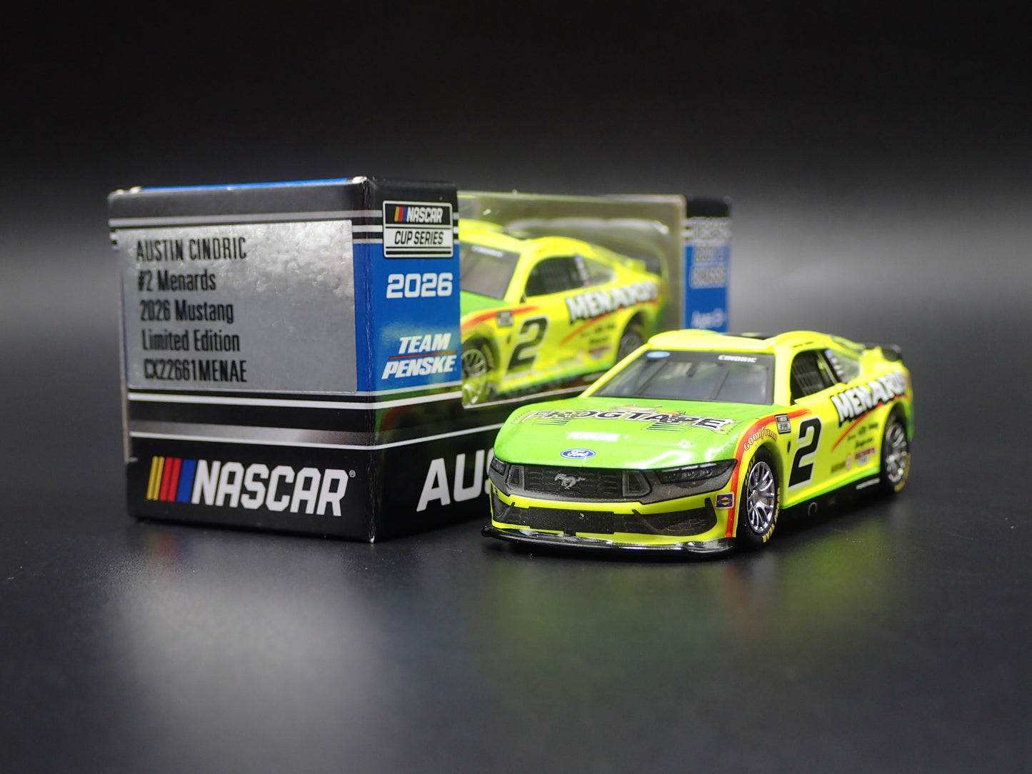 2026 26 FORD MUSTANG #2 AUSTIN CINDRIC MENARDS NASCAR 1:64 SCALE DIECAST CAR