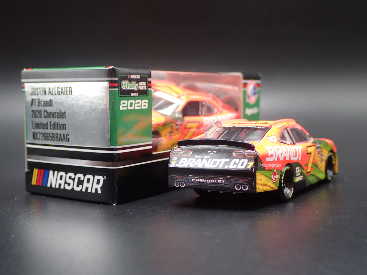 2026 CHEVROLET #7 JUSTIN ALLGAIER BRANDT NASCAR 1:64 SCALE DIECAST MODEL CAR