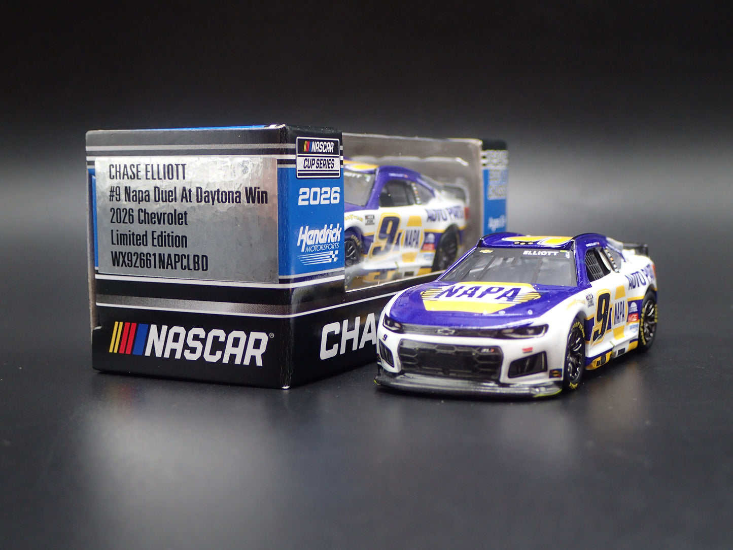 2026 26 CHEVROLET 9 CHASE ELLIOTT NAPA WIN NASCAR 1:64 SCALE DIECAST CAR