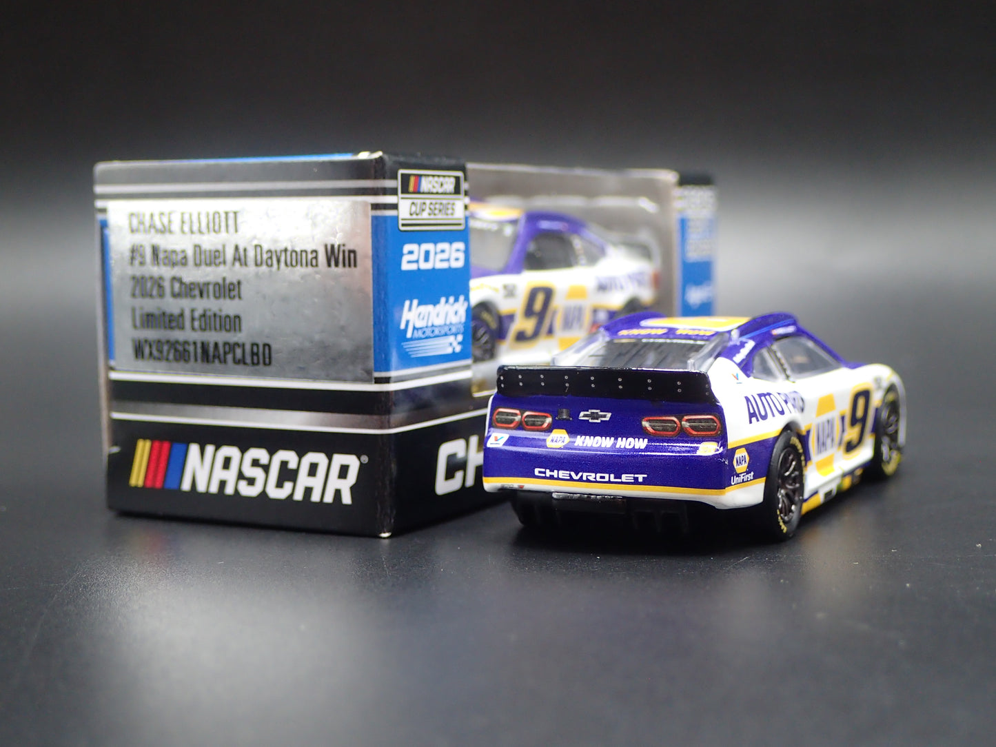 2026 26 CHEVROLET 9 CHASE ELLIOTT NAPA WIN NASCAR 1:64 SCALE DIECAST CAR