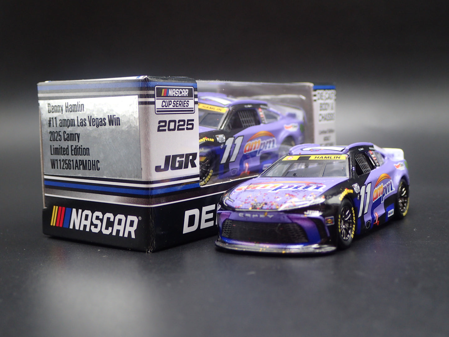 2025 25 TOYOTA CAMRY 11 DENNY HAMLIN AM PM WIN NASCAR 1:64 SCALE DIECAST CAR