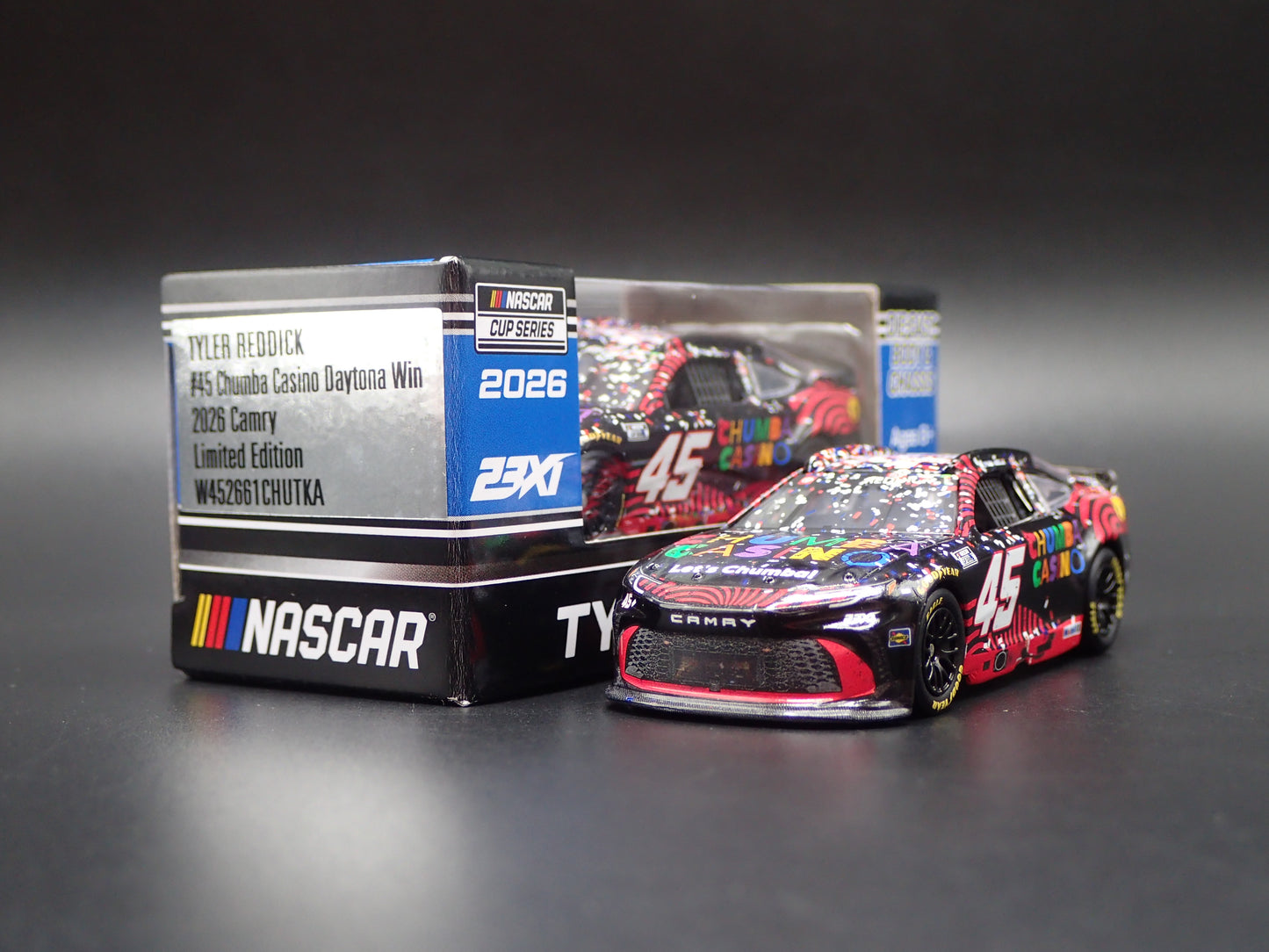 2026 26 TOYOTA CAMRY 45 TYLER REDDICK CHUMBA CASINO WIN NASCAR 1:64 SCALE DIECAST CAR