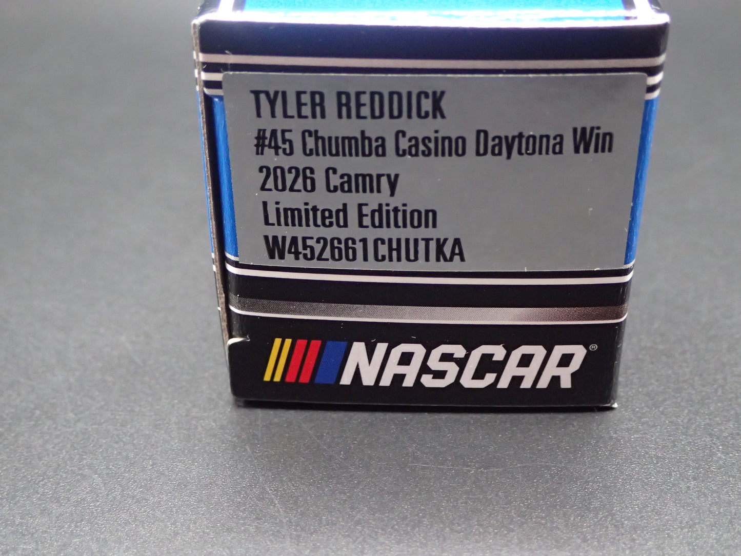 2026 26 TOYOTA CAMRY 45 TYLER REDDICK CHUMBA CASINO WIN NASCAR 1:64 SCALE DIECAST CAR