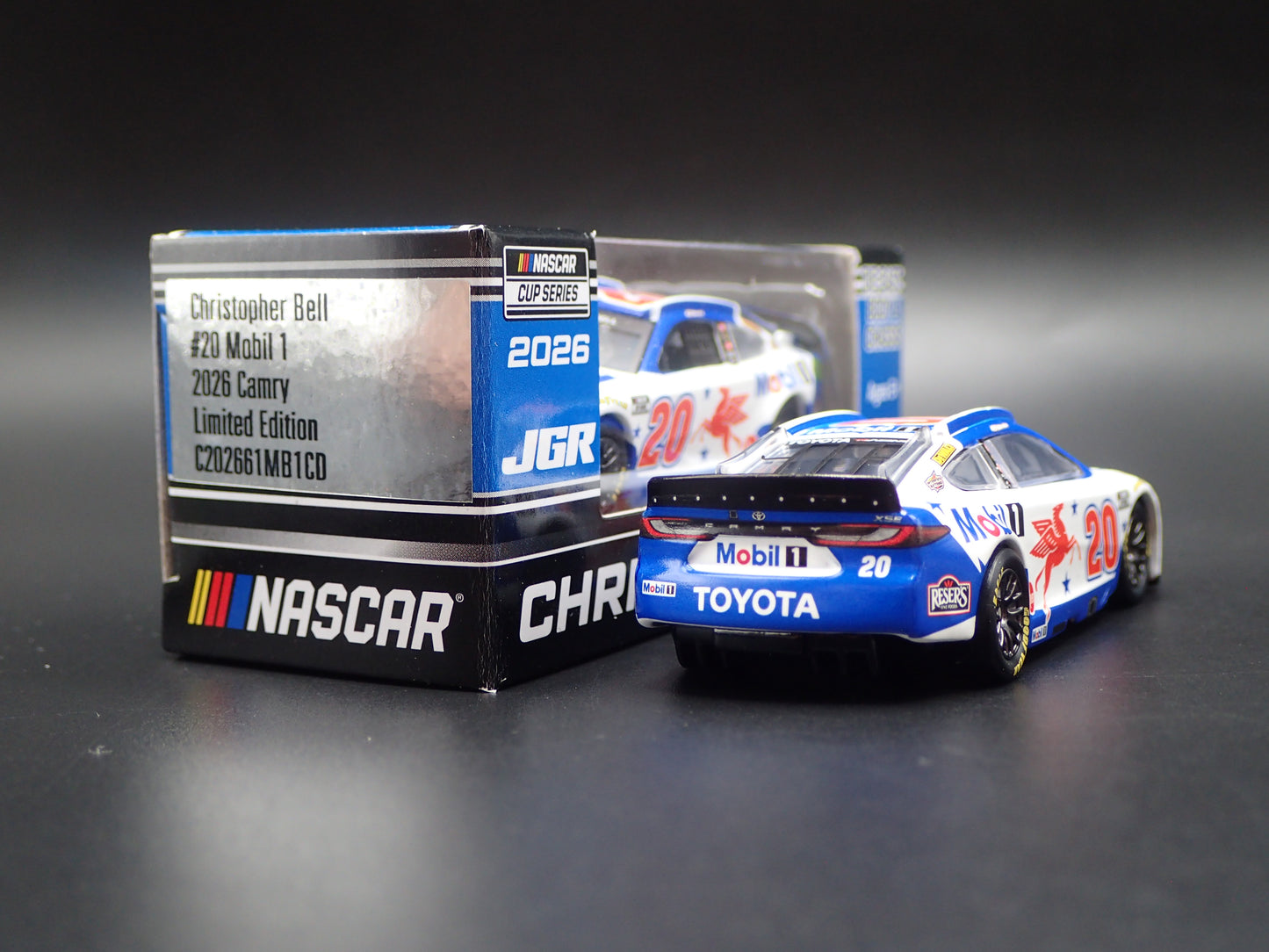 2026 TOYOTA CAMRY 20 CHRISTOPHER BELL MOBIL 1 NASCAR 1:64 SCALE DIECAST CAR