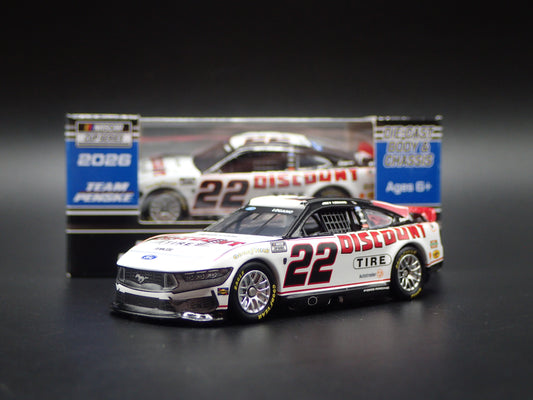 2026 26 FORD MUSTANG 22 JOEY LOGANO DISCOUNT TIRE NASCAR 1:64 SCALE DIECAST CAR