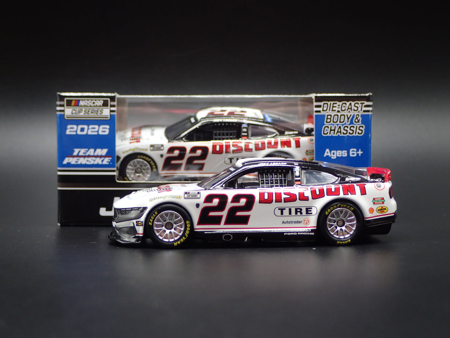 2026 26 FORD MUSTANG 22 JOEY LOGANO DISCOUNT TIRE NASCAR 1:64 SCALE DIECAST CAR