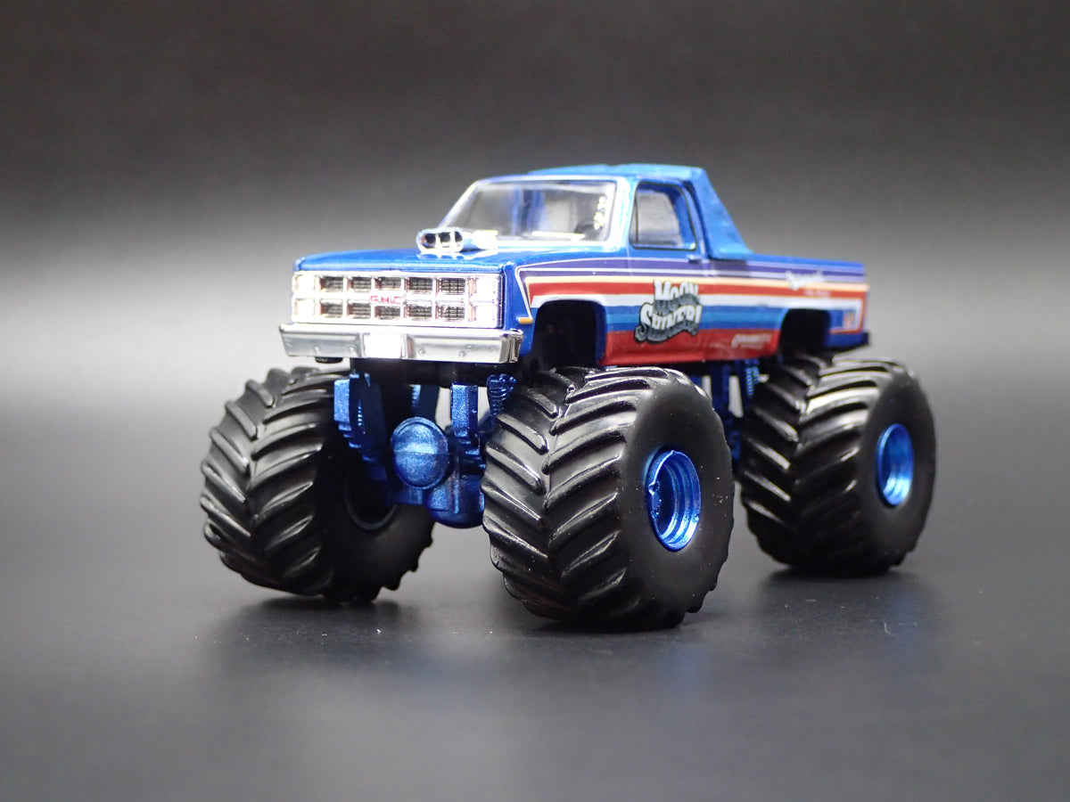 1982 82 GMC SIERRA 2500 MONSTER TRUCK MOONSHINE 1/64 SCALE DIECAST MODEL CAR