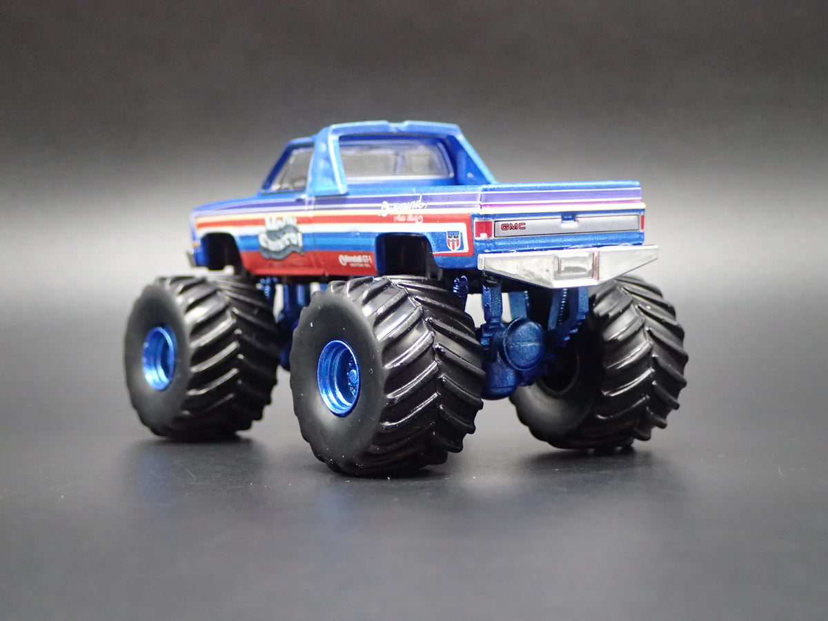 1982 82 GMC SIERRA 2500 MONSTER TRUCK MOONSHINE 1/64 SCALE DIECAST MODEL CAR