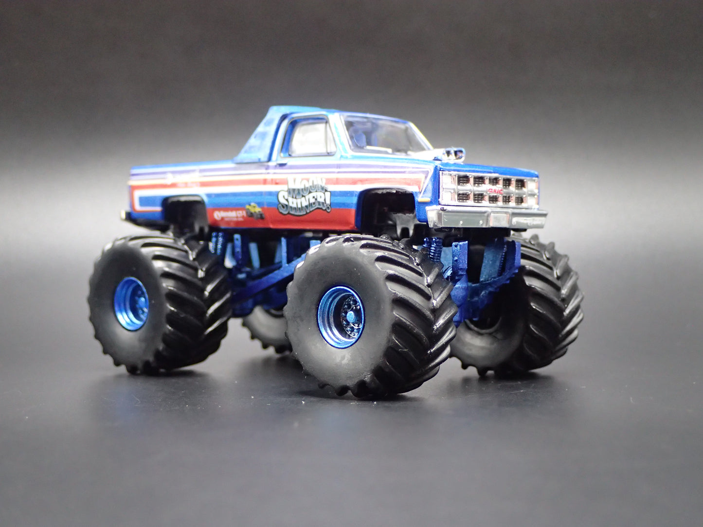 1982 82 GMC SIERRA 2500 MONSTER TRUCK MOONSHINE 1/64 SCALE DIECAST MODEL CAR