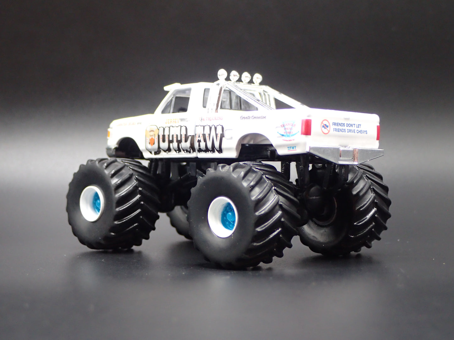 1988 88 FORD F150 MONSTER TRUCK JERSEY OUTLAW 1/64 SCALE DIECAST MODEL CAR