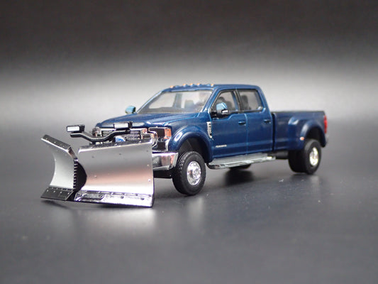 2017-2022 FORD F450 DUALLY TRUCK w SNOW PLOW 1:64 SCALE COLLECTIBLE DIECAST CAR