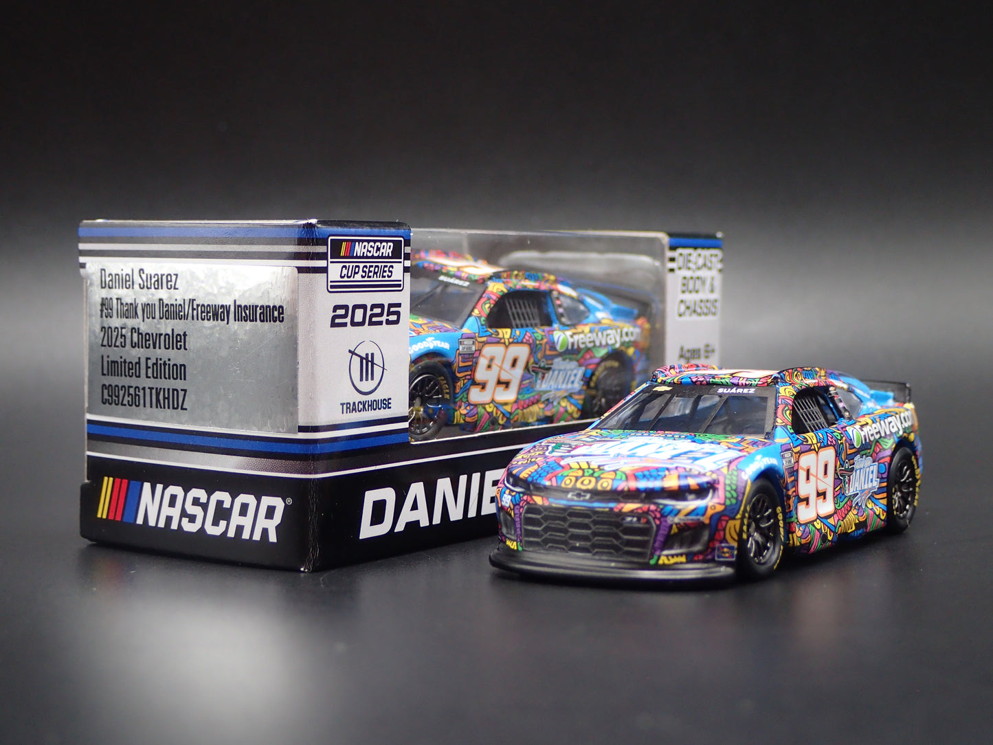 2025 25 CHEVY CHEVROLET 99 DANIEL SUAREZ THANK YOU NASCAR 1:64 DIECAST CAR