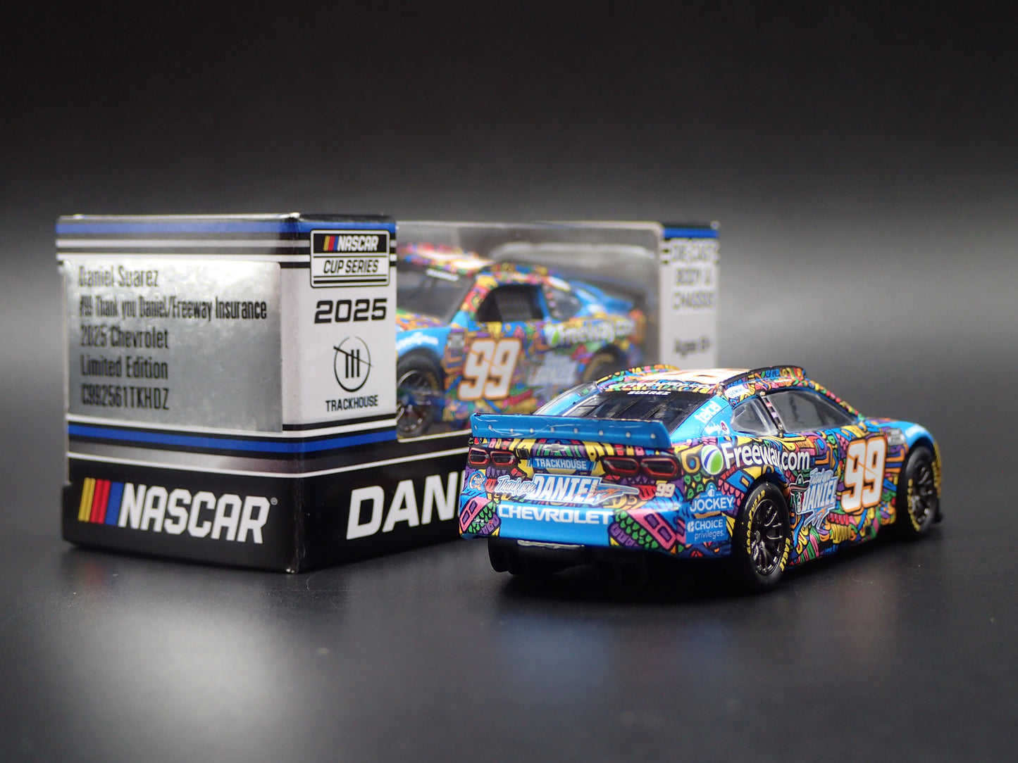 2025 25 CHEVY CHEVROLET 99 DANIEL SUAREZ THANK YOU NASCAR 1:64 DIECAST CAR