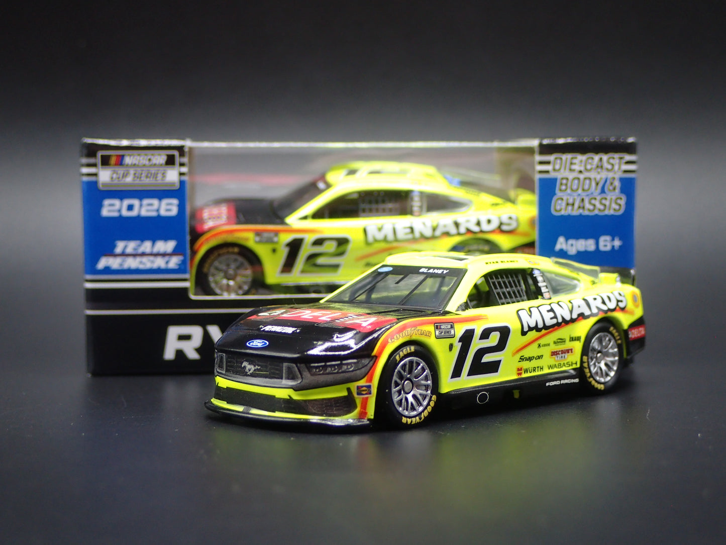 2026 26 FORD MUSTANG #12 RYAN BLANEY MENARDS NASCAR 1:64 SCALE DIECAST MODEL CAR