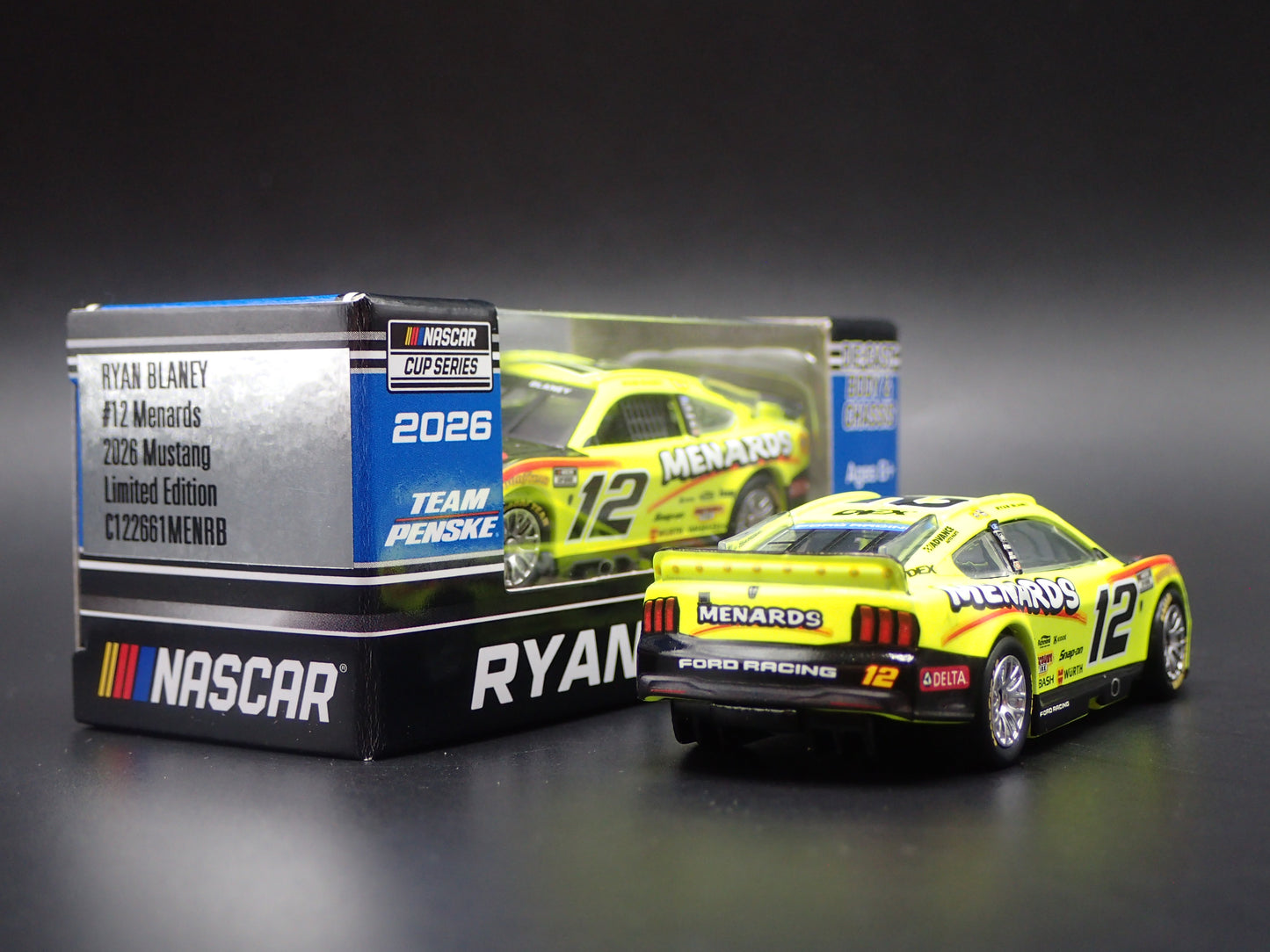 2026 26 FORD MUSTANG #12 RYAN BLANEY MENARDS NASCAR 1:64 SCALE DIECAST MODEL CAR