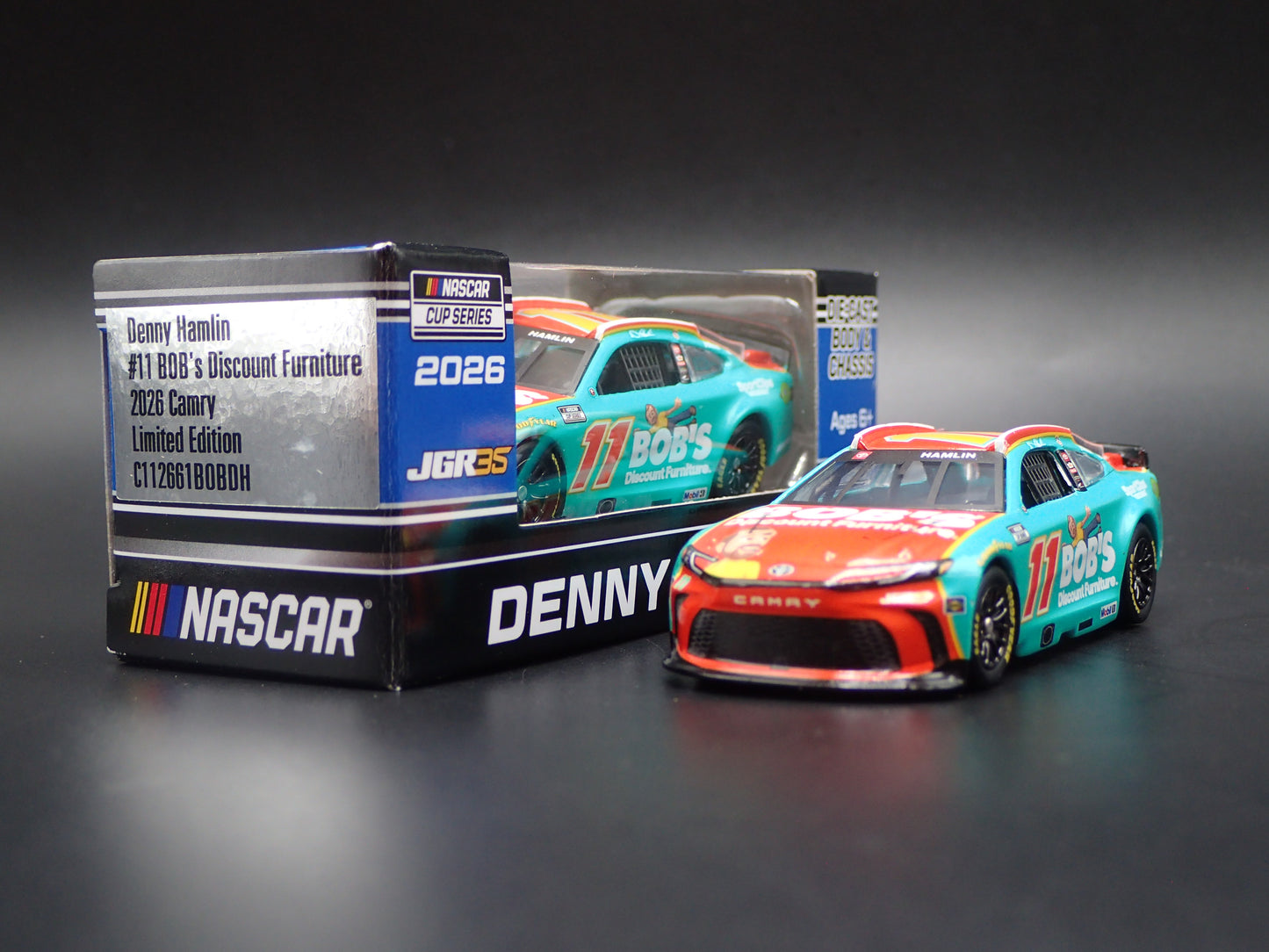 2026 26 TOYOTA CAMRY 11 DENNY HAMLIN BOBS FURNITURE NASCAR 1:64 SCALE DIECAST CAR
