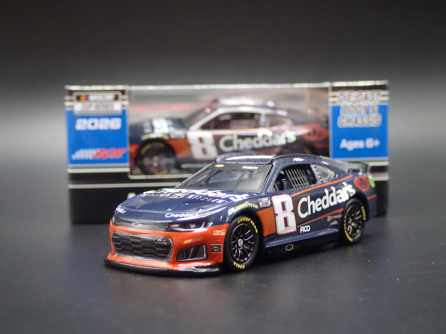 2026 26 CHEVROLET 8 KYLE BUSCH CHEDDARS NASCAR 1:64 DIECAST MODEL CAR