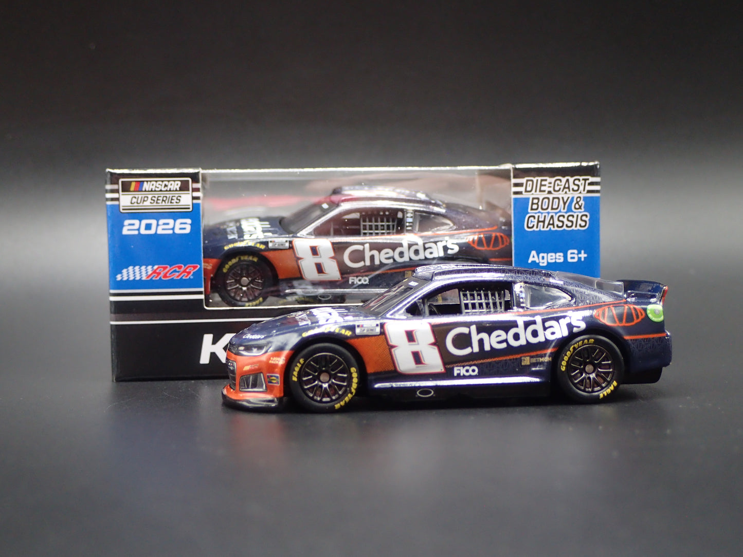 2026 26 CHEVROLET 8 KYLE BUSCH CHEDDARS NASCAR 1:64 DIECAST MODEL CAR