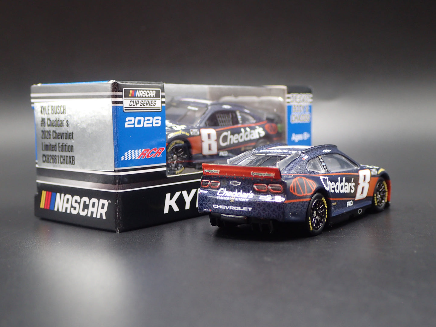 2026 26 CHEVROLET 8 KYLE BUSCH CHEDDARS NASCAR 1:64 DIECAST MODEL CAR