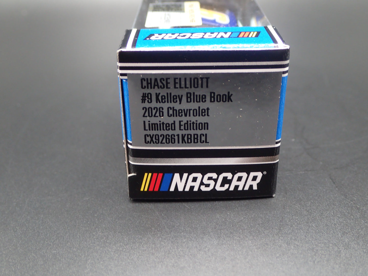 2026 26 CHEVROLET 9 CHASE ELLIOTT KELLEY BLUE BOOK NASCAR 1:64 SCALE DIECAST CAR