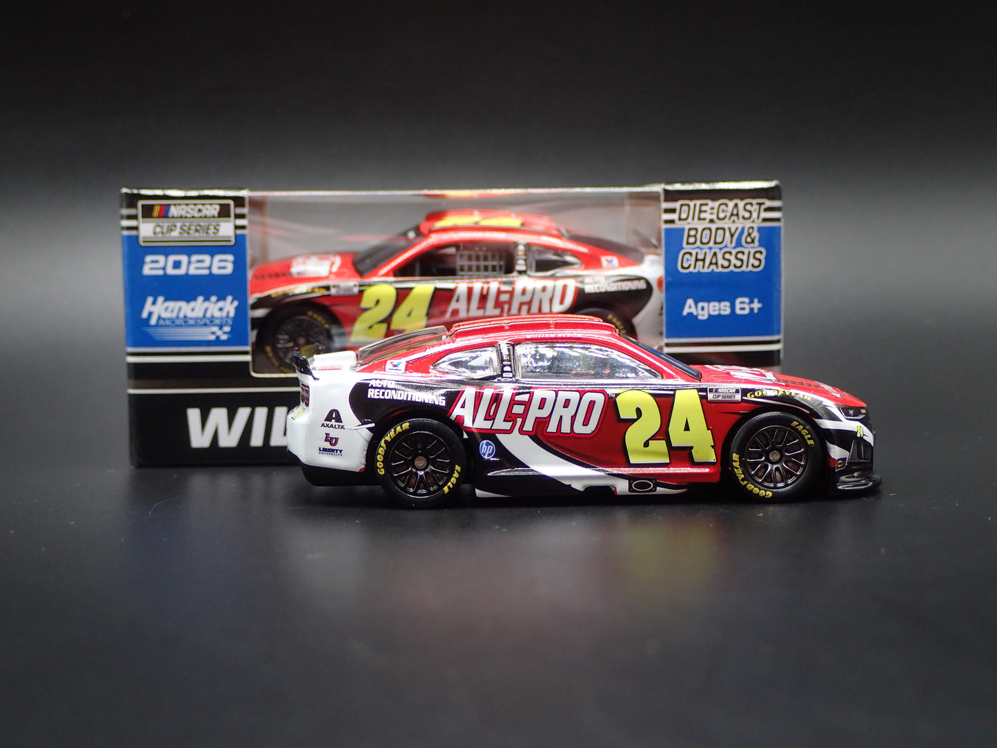 2026 26 CHEVY CAMARO #24 WILLIAM BYRON ALL PRO NASCAR 1:64 SCALE DIECAST CAR