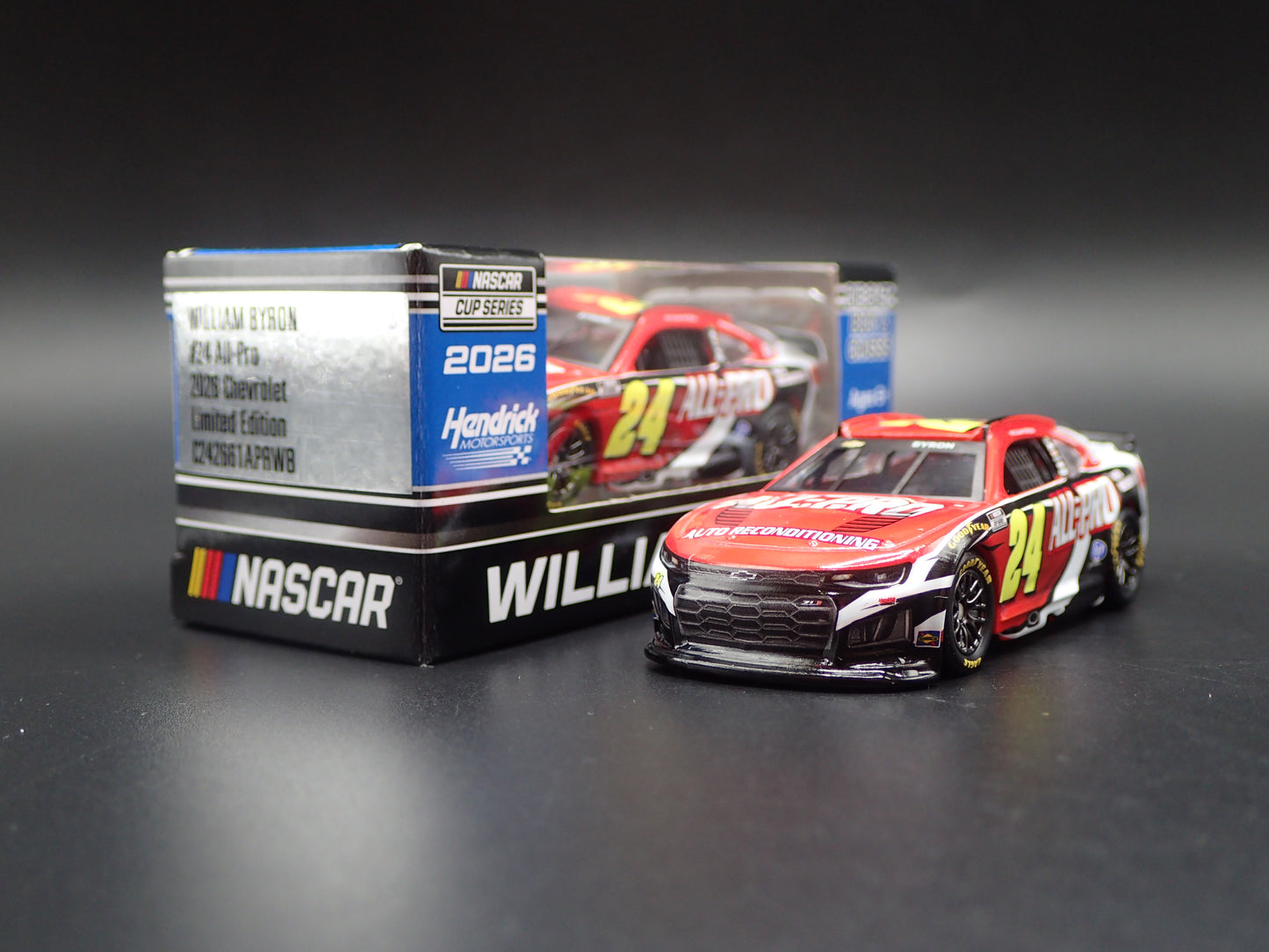 2026 26 CHEVY CAMARO #24 WILLIAM BYRON ALL PRO NASCAR 1:64 SCALE DIECAST CAR