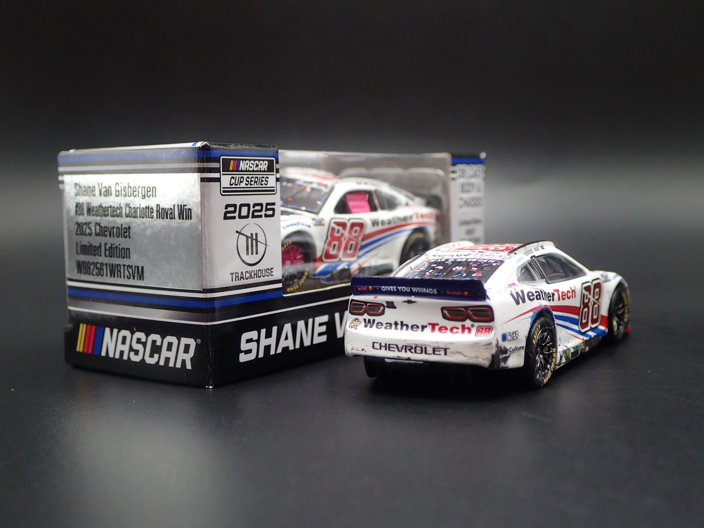 2025 CHEVROLET 88 SHANE VAN GISBERGEN WEATHERTECH WIN NASCAR 1:64 DIECAST MODEL