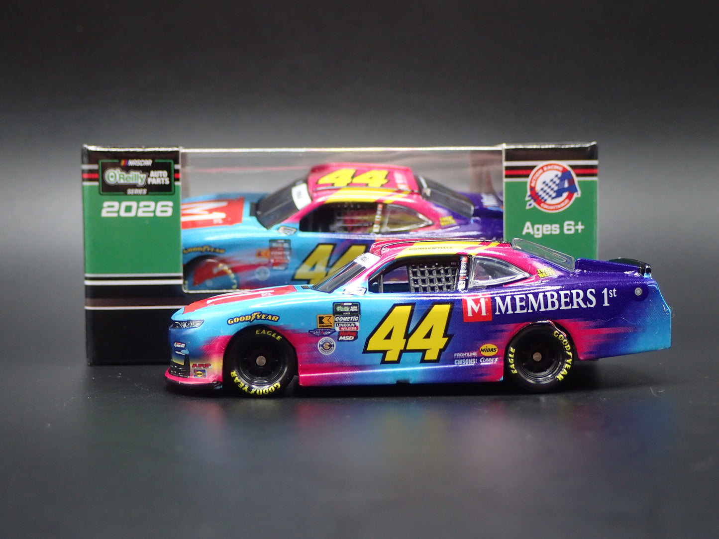 2026 26 CHEVROLET #44 BRENNAN POOLE MEMBERS 1ST NASCAR 1:64 SCALE DIECAST CAR