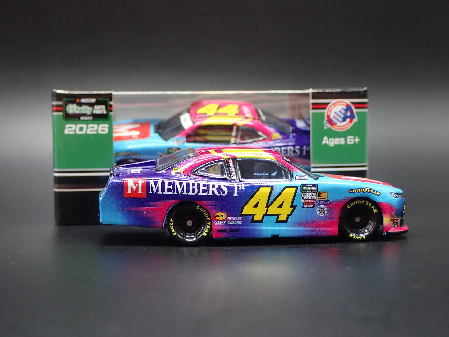 2026 26 CHEVROLET #44 BRENNAN POOLE MEMBERS 1ST NASCAR 1:64 SCALE DIECAST CAR