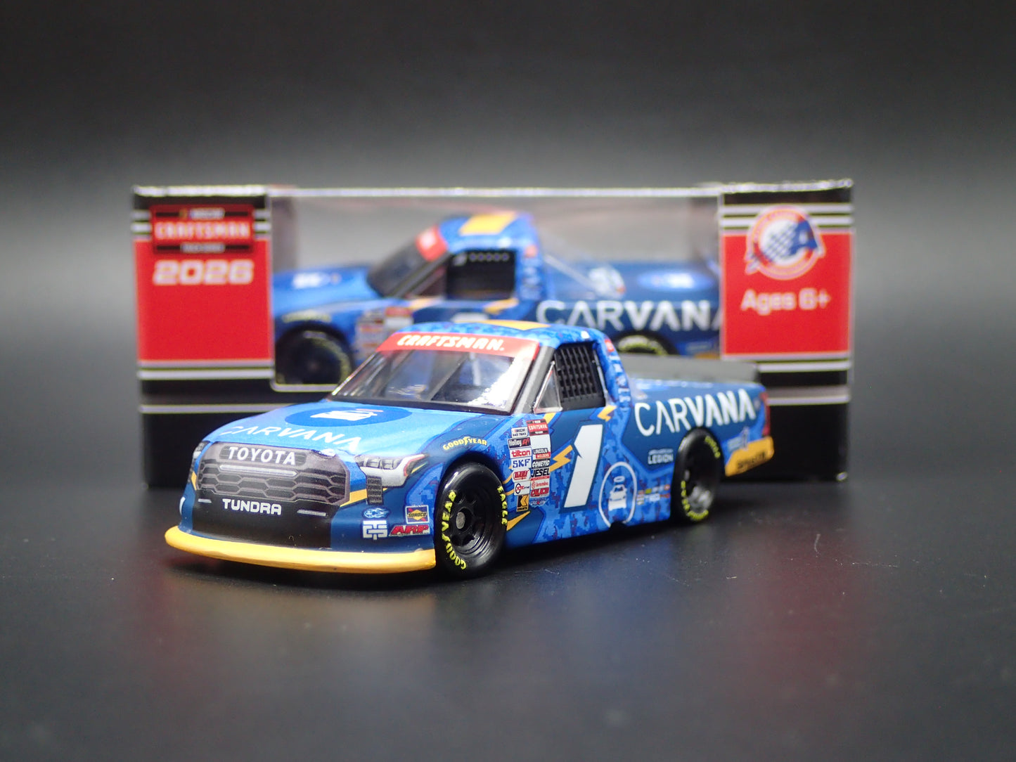 2026 26 TOYOTA TUNDRA TRUCK #1 JIMMIE JOHNSON CARVANA NASCAR 1:64 SCALE DIECAST CAR