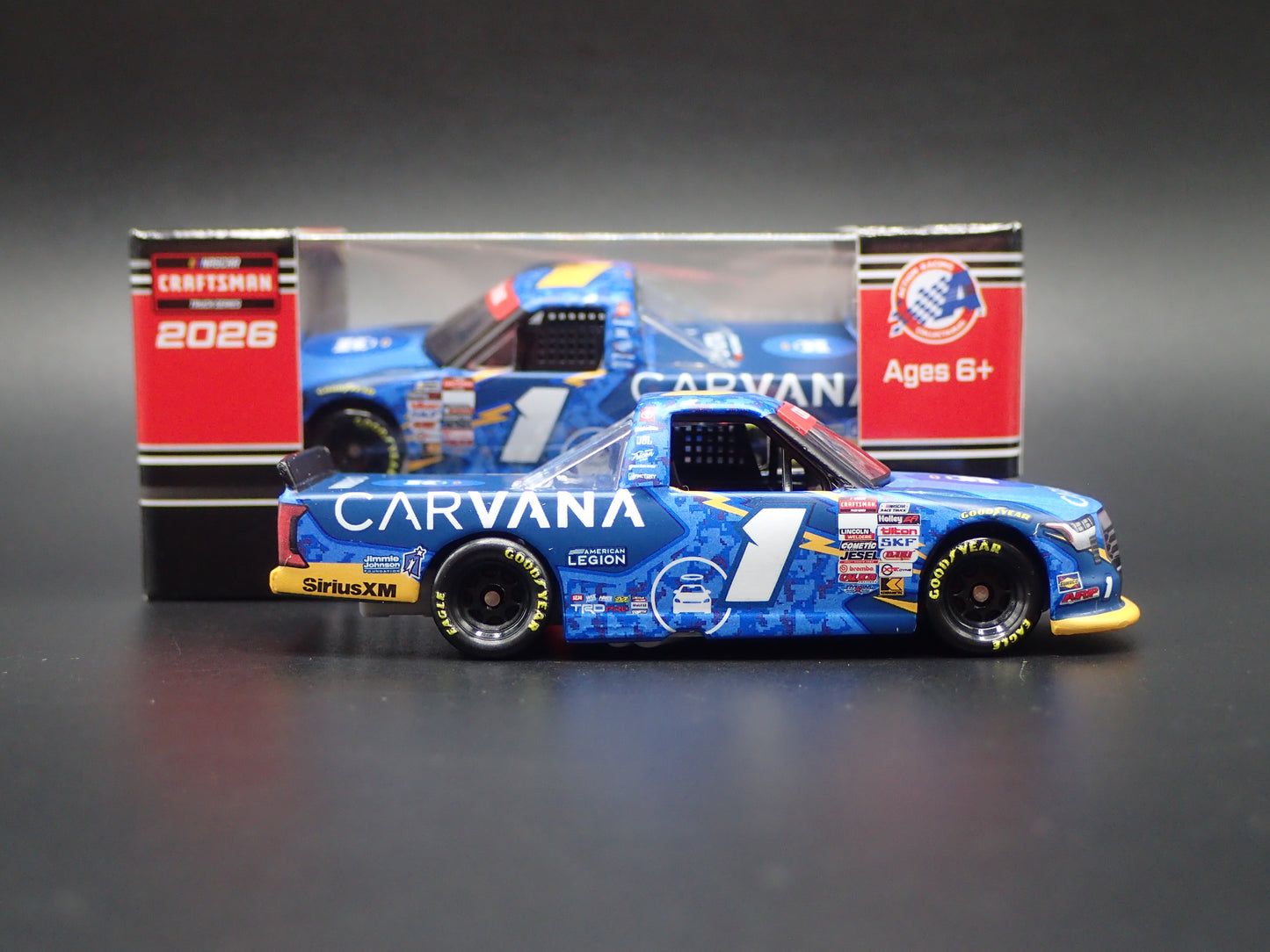 2026 26 TOYOTA TUNDRA TRUCK #1 JIMMIE JOHNSON CARVANA NASCAR 1:64 SCALE DIECAST CAR